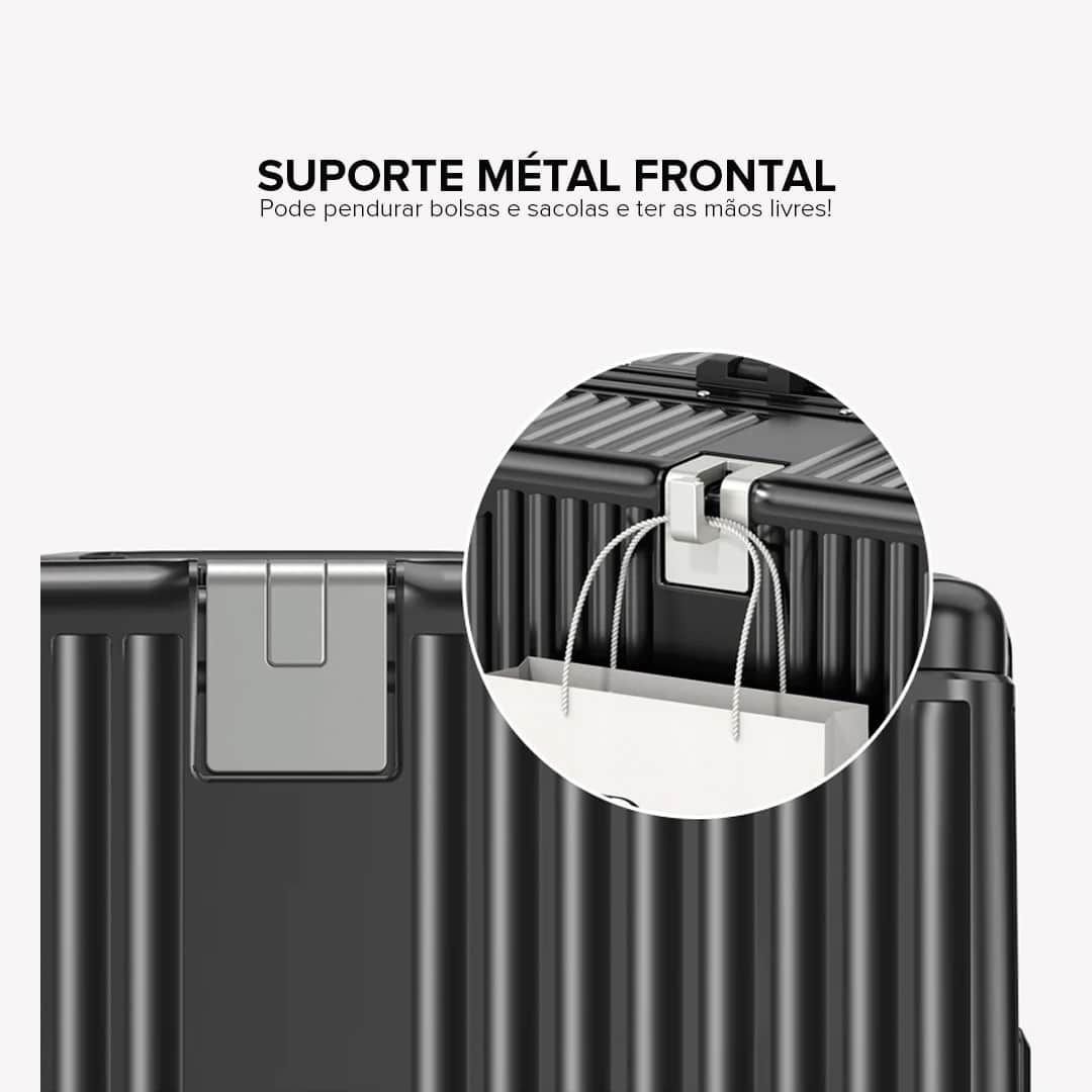 Mala De Viagem Baú Grande 32kg Policarbonato Holanda Maloa Preto