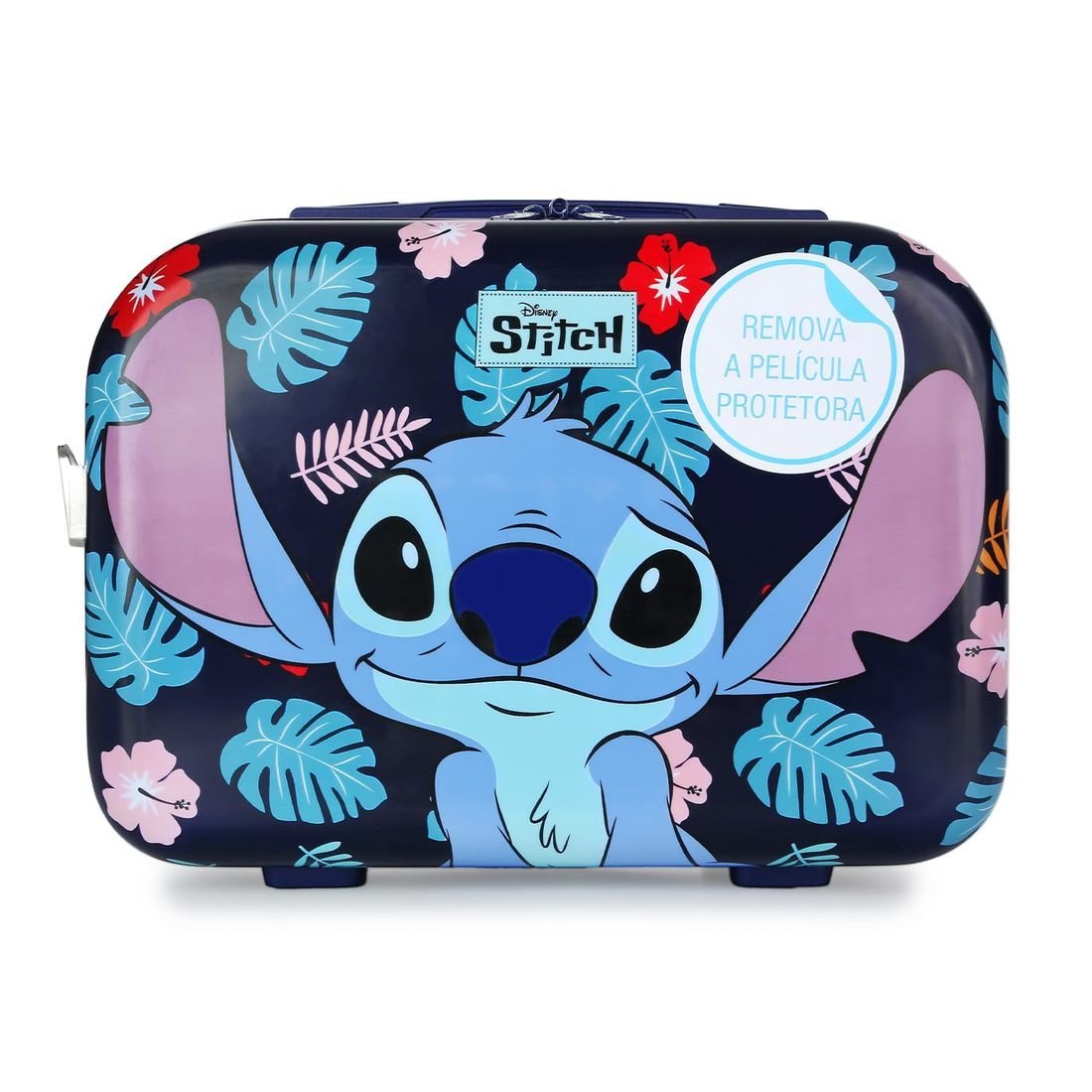 Frasqueira 12 Polegadas Em Policarbonato Stitch Aloha Azul